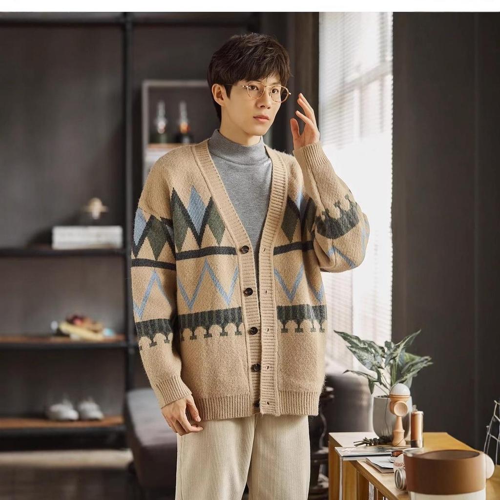 2025 Unisex Hong Kong Stil Locker Gestrickter Cardigan - Herbst/Winter Trendige Jacke für Herren & Damen
