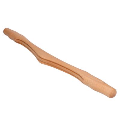 Palo de Raspado de Madera Portátil 2 Biseles Mango Cómodo Antideslizante Herramienta de Masaje Gua Sha