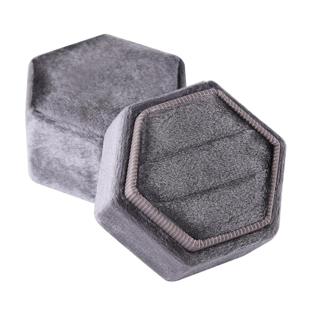 Hexagon Ring Box Velvet Gift Box New Jewelry Display Packaging  Anniversary