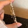 Exquisite Shining Micro-inlaid Zircon Flower Pull-Out Bracelet for Women Cherry Blossoms Snake Chain Bracelet Daily Jewelry
