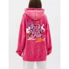 Vintage Womans Washed Hoodies Cute Rabbit Angel Graffiti Prints Pullovers Pocket Oversize Cotton Hooded Fashion Clothes