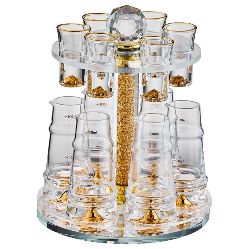 Hanton Gold Leaf Baijiu Cup Set with Deer Head Rack