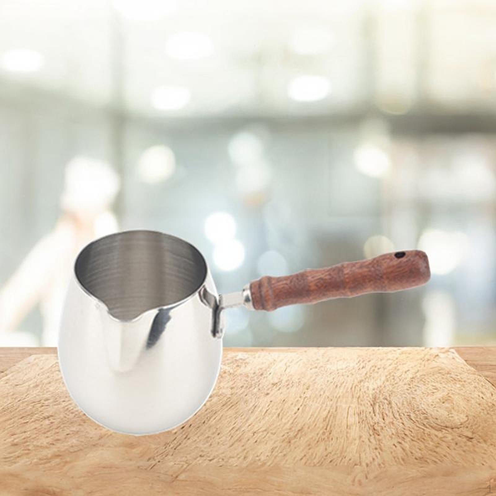 

Кувшин для вспенивания молока из нержавеющей стали с бамбуковой ручкой для специальных напитков 420ml