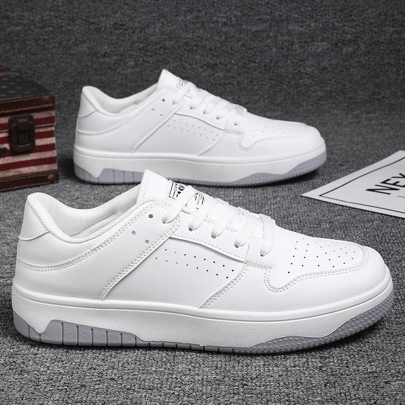 Summer Men's Shoes Casual Leather Shoes Comfortable and Fashionable Sports Board Shoes Men's White Shoes