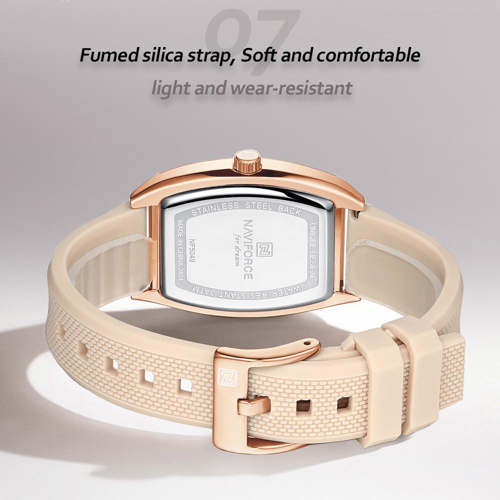 NAVIFORCE Watch for Women Square Elegant Waterproof Luminous Watches Quartz Import Ladies Wristwatch Valentine Day Gifts NF5049