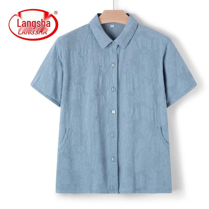 Women s Summer Short-Sleeve Shirt L синий