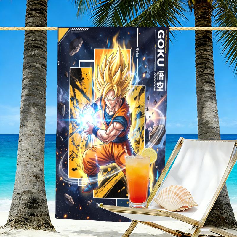 Dragon Ball-trykk Strandhåndkle Design, Mykt, Lettvektig. for Hjemmebad, Spa, Basseng, Yoga, Surfing, Camping, Gave til Familie, Venn