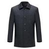 Autumn and Winter Thick Wool Windbreaker Middle-aged Men's Mid-length Business Coat Jacket Dad's Large Size Buttoned Top