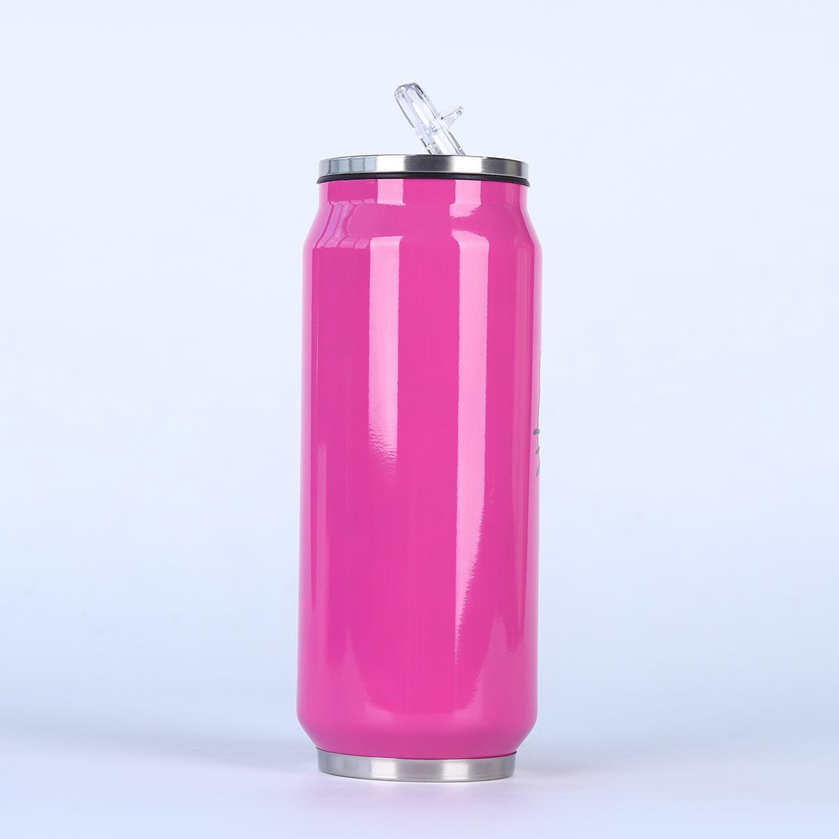 

304 Stainless Steel Cola Can Thermos Cup with Creative Beer Pattern and Pull-Tab Straw 350mL