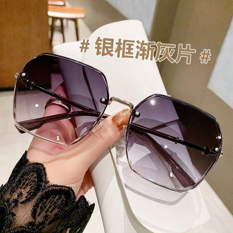 Sunglasses Women'S High-End Sunglasses Women'S Summer Uv Protection Big Face Thin Fashion Sunglasses