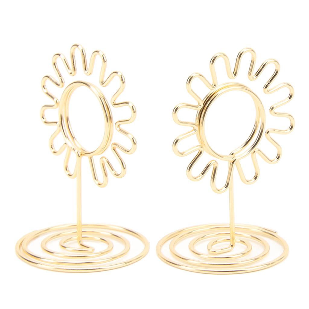 20PCS Wire Table Picture Photo Holder Gold Plated Reusable Table Card Holder for Wedding Anniversary Party