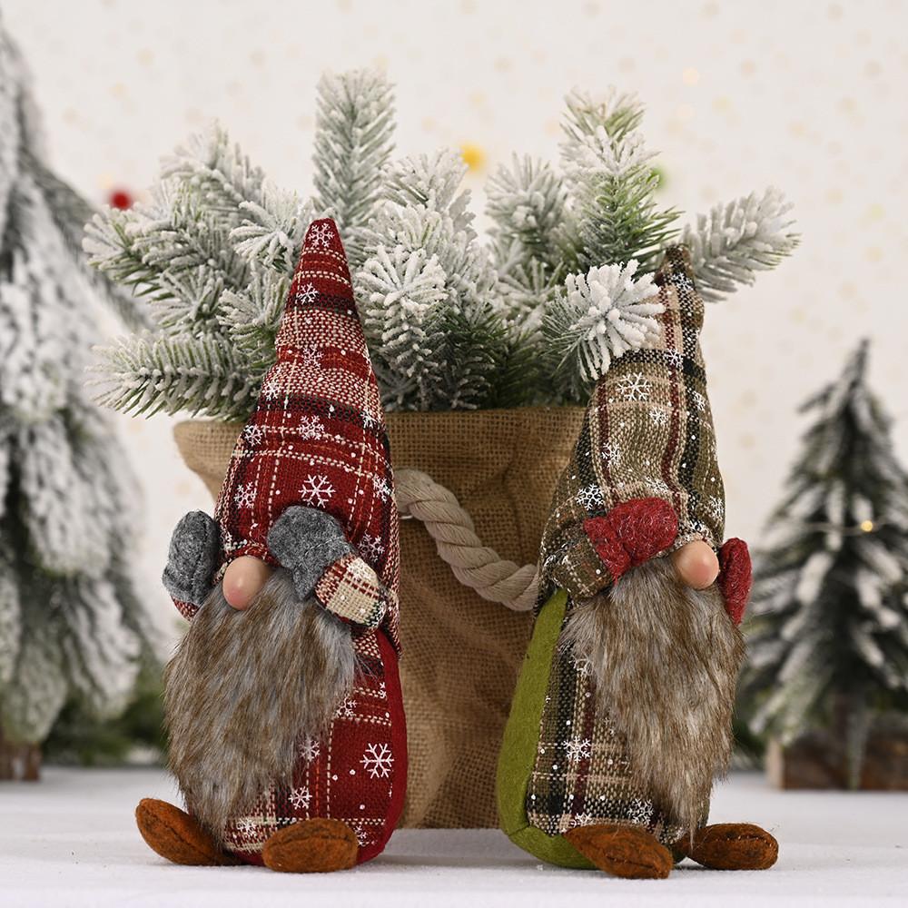Christmas Tabletop Playful Decor Featuring Eyecovered Faceless Doll With Gloves