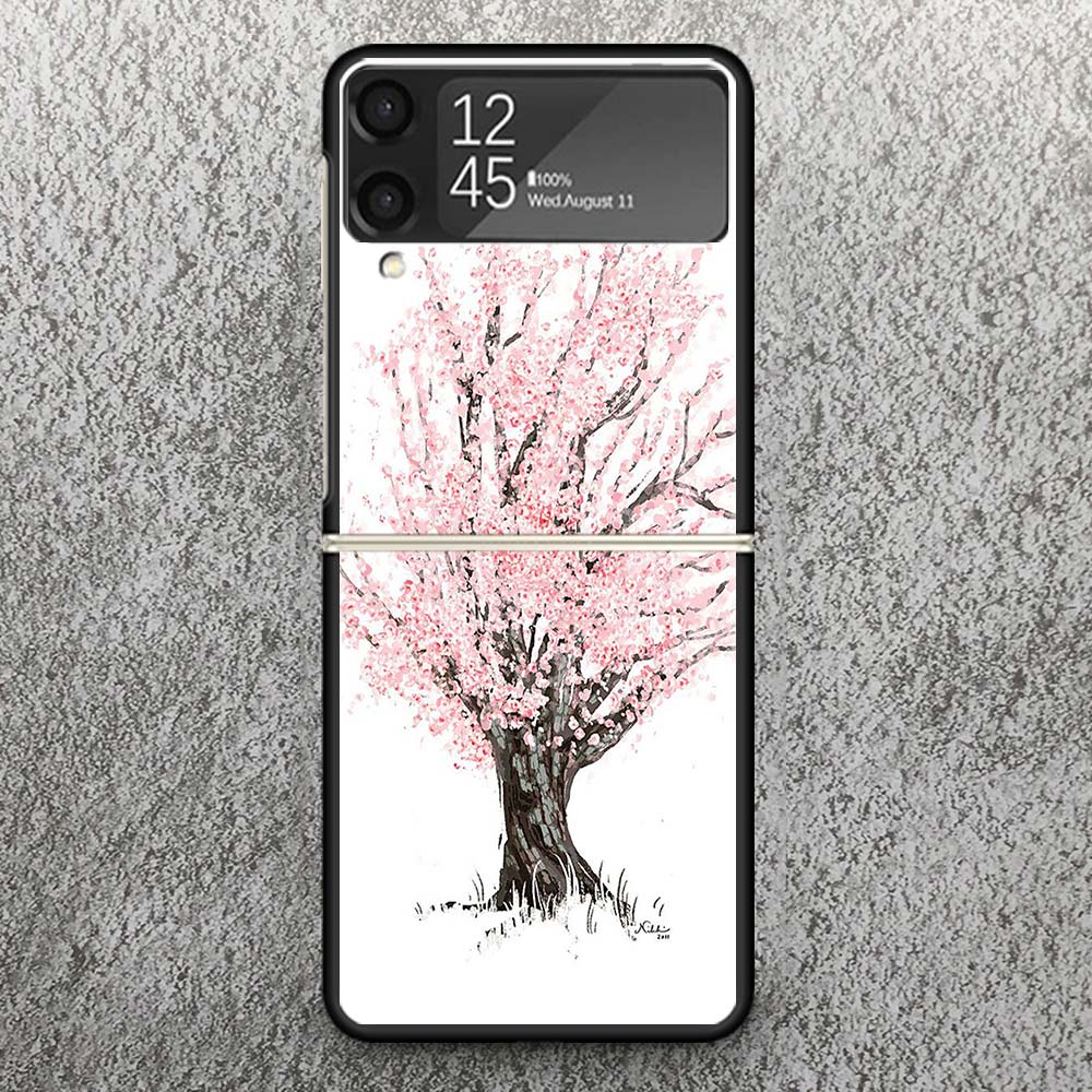 

Cherry Blossom Tree Print Case For Samsung Galaxy Z Flip 3 4 5 6 7 5G Phone Shell Flip7 Flip6 Flip5 Flip4 Flip3 Pattern Cover Ga Samsung Z Flip 3
