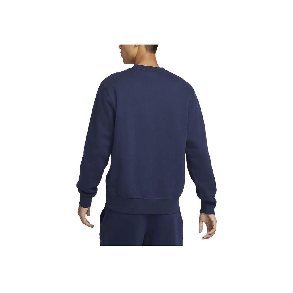 Nike Club Fleece Embroidered Logo Crewneck Fleece Sweatshirt Men Sweatshirt Dark-Navy FV4446-410