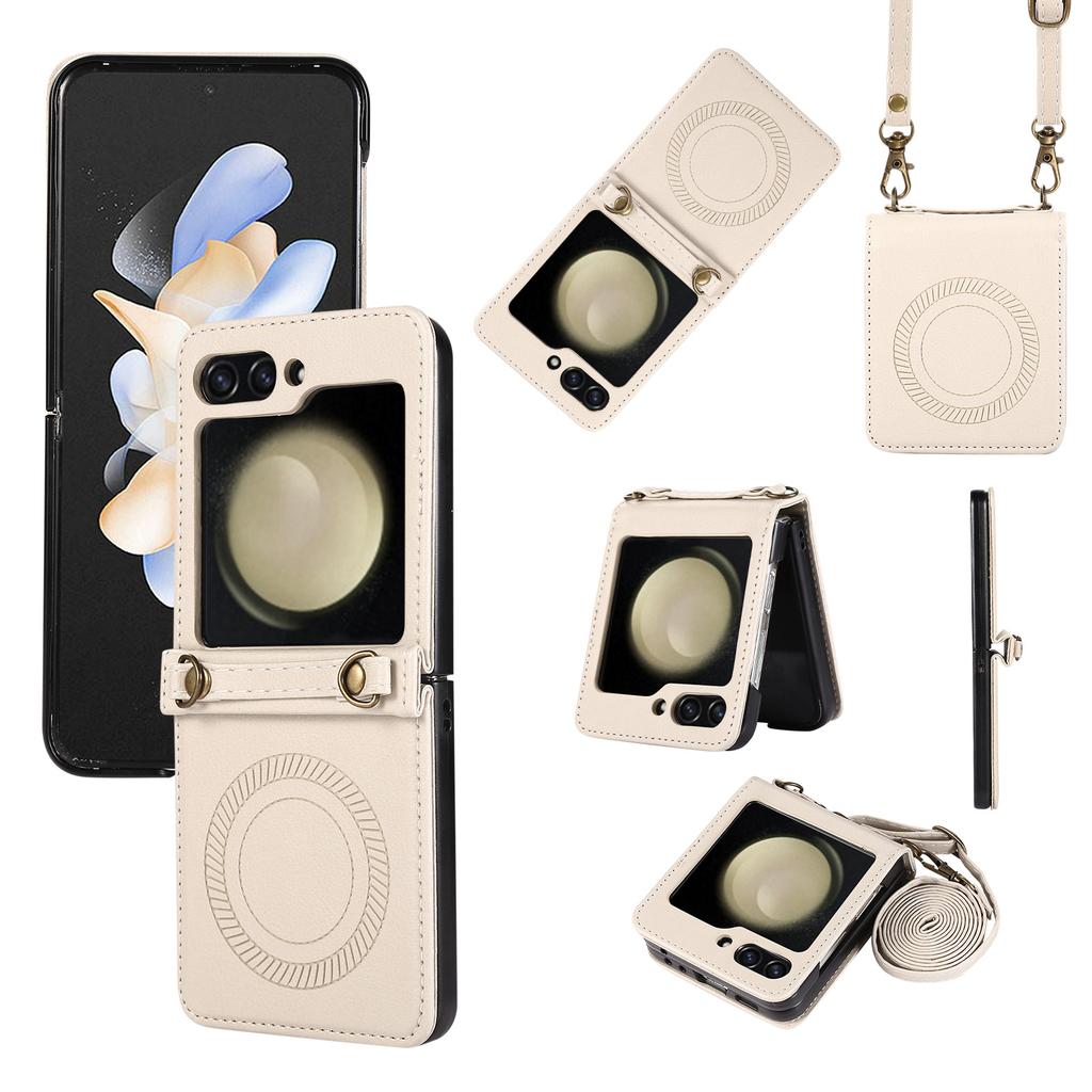 Applicable to Samsung Z flip5 magnetic messenger phone case zflip4 solid color all-inclusive anti-drop folding screen protective case