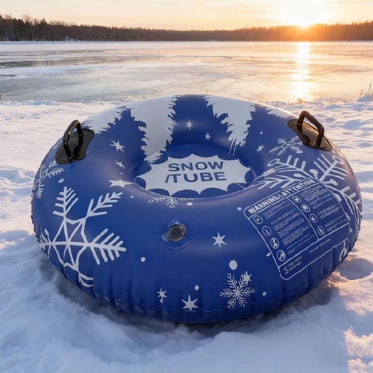 Inflatable Snow Sled with Handles Thickened Winter Inflatable Snow Tube PVC Sledding Tube Winter Snow Sledding Toy