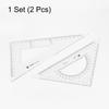 uxcell Triangle Ruler Square Set, 18cm x 16cm, 30/60 and 45/90 Degrees, Measuring Tool for Classroom, Home, and Office, Transparent, 2 Pieces