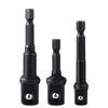 Texture1 Set 1 4 Drive Impact Socket Adapter Reducer Square Socket Drill Bit Bar Adapter Durable Steel for Garage Mechanics