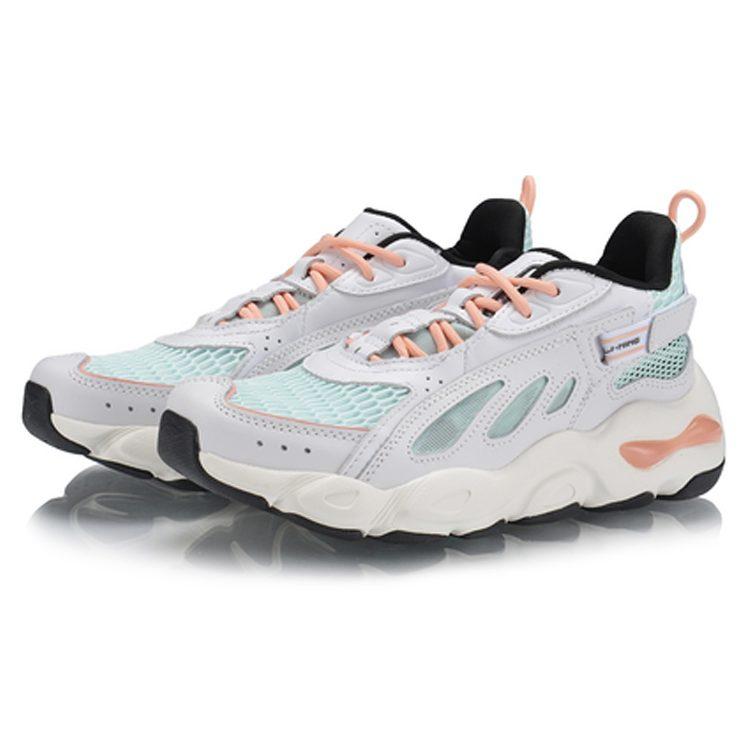 Li Ning Textile, Split Cow Leather Breathable, Lightweight Coverage Mid Top Casual Shoes Women's AGLP082-1