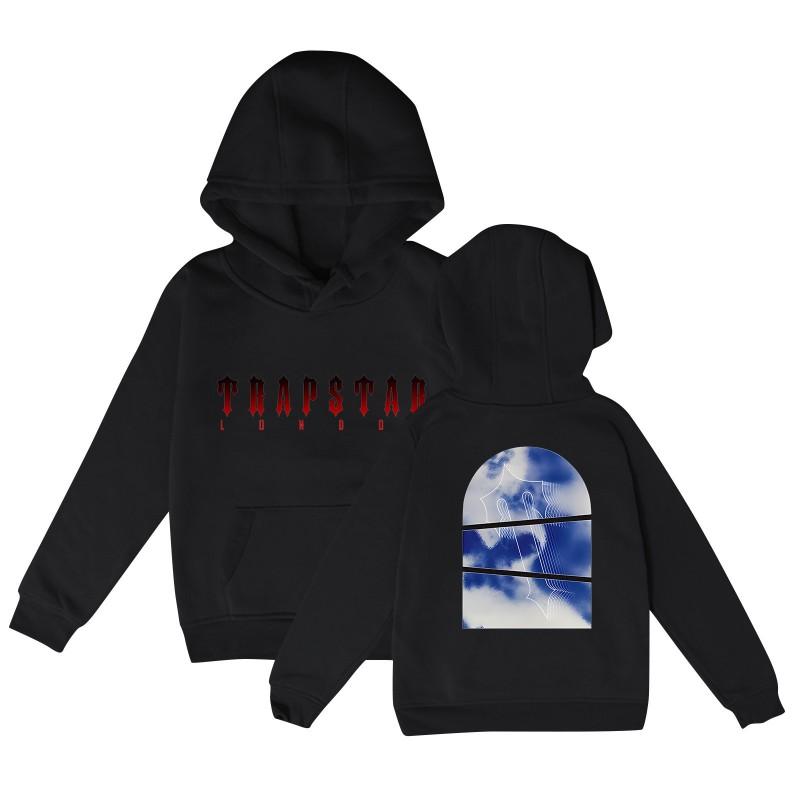 Unisex Letter Print Hooded Sweatshirt Loose Fit Long Sleeve Casual Pullover Winter