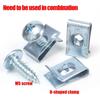 Auto Motorcycle M5 Screw Spacer Set Silver Self-Tapping Screw U-Clip Rustproof Anti-corrosion Metal Fastener Car Accessories