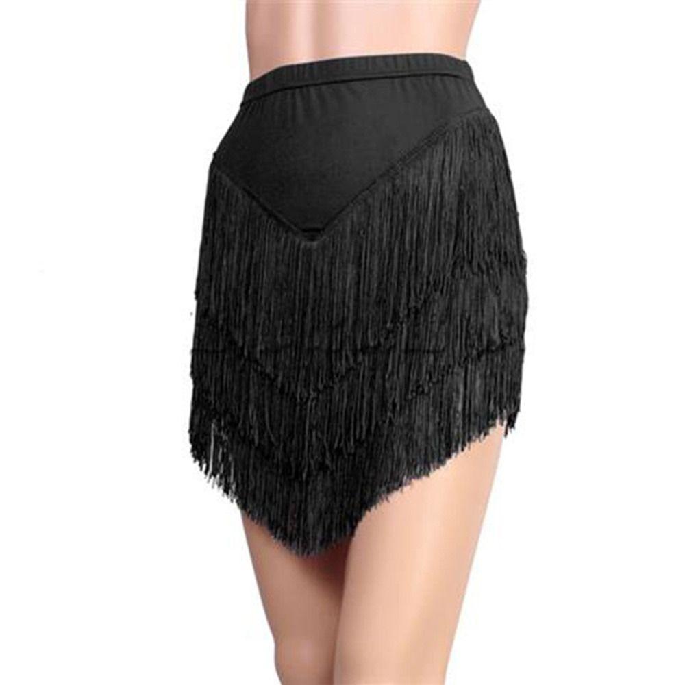 Tassel Ballroom Dance Skirt Short Rumba Dance Skirt Fashion Performance Costume  for Women