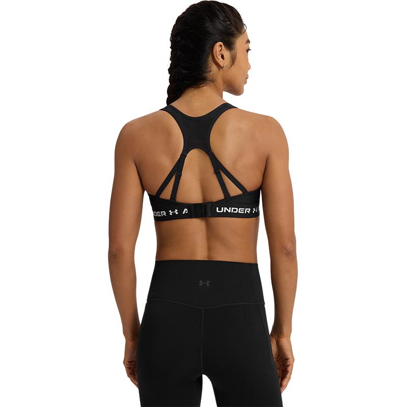 Under Armour HeatGear Soft Comfortable Letter Print Sports Bra Women underwear Black 1387231-001