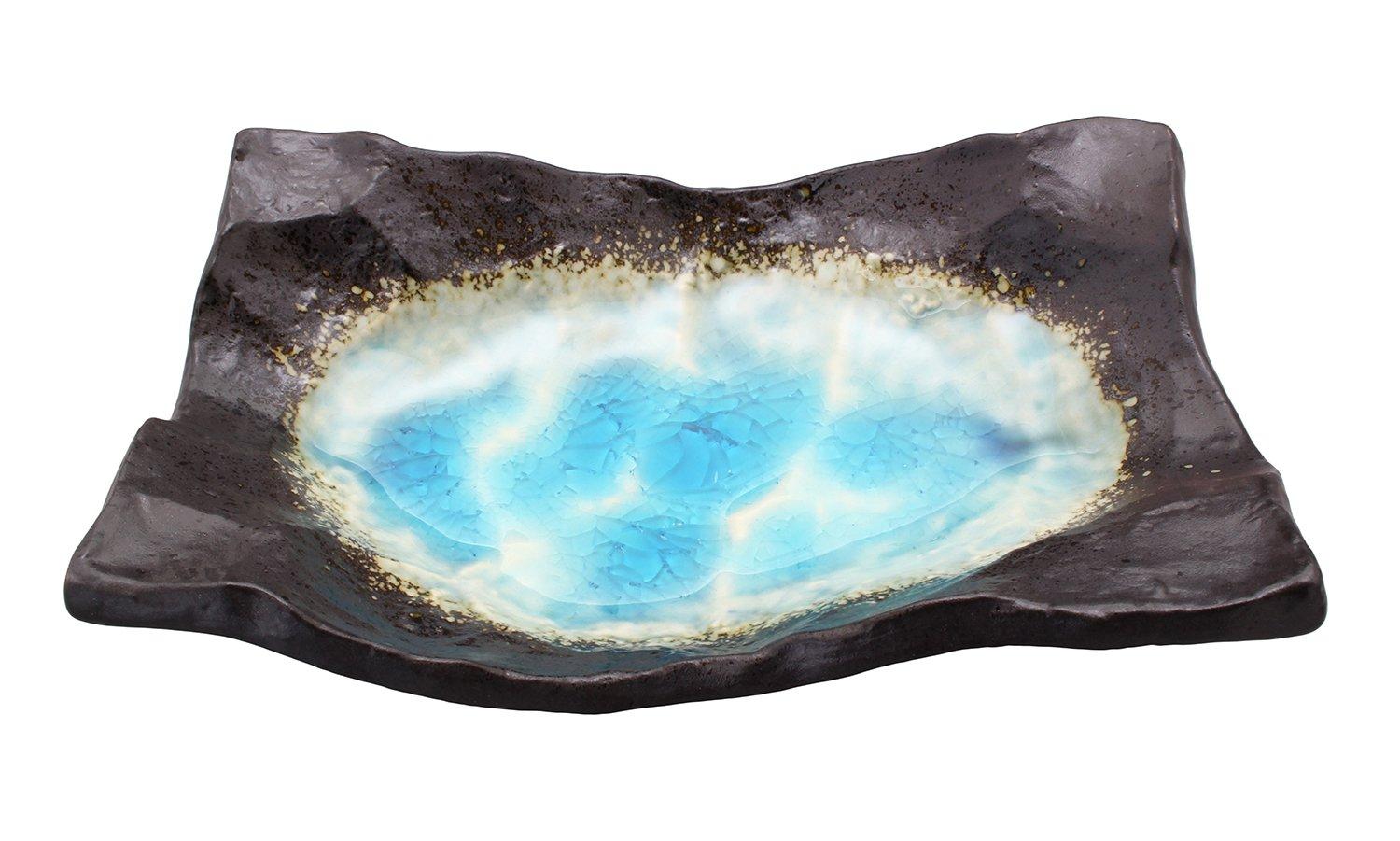 

Mino ware wavy bowl Shinkai glaze 132-0302