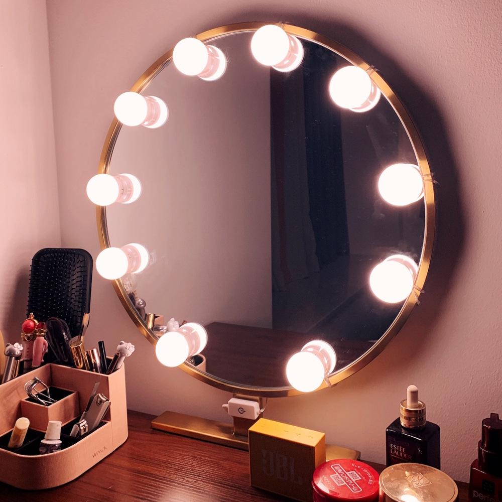 Touch-Control Stepless Dimming LED Vanity Lights with 10 Bulbs for Makeup, Cable Management, and Color Adjustment