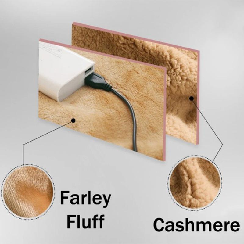 Одеяло с электрическим подогревом 60x80 см, USB Многофункциональное зимнее согревающее одеяло для рук, наколенники, офисное шерстяное дорожное одеяло для обеда, перерыва