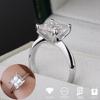 GRA Certified 1-4CT Princess Cut Moissanite Ring For Women Men 925 Silver Square Diamond Wedding Band Jewelry