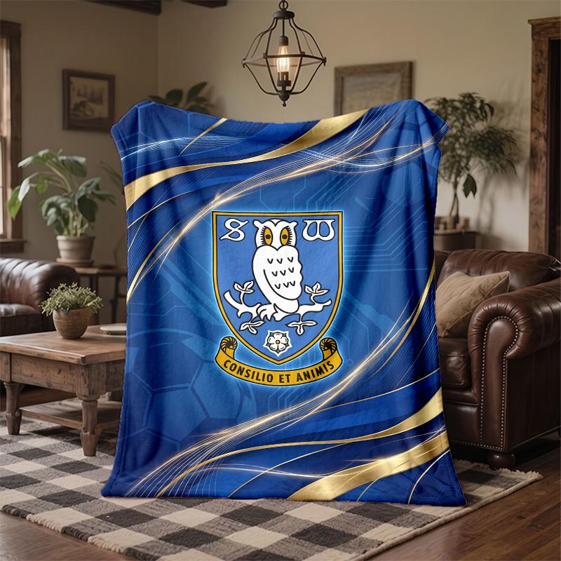 Sheffield Wednesday Football Print Flannel Blanket Soft Warm Sofa Bed Throw Blanket For Home Office Bedroom