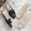 Fashion 2025 Luxury Woman Mules Summer Close Toe Women Slippers Bowtie Lazy Slides Flat Heel Girl Slippers Korean Outdoor Flip Flops