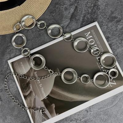 Premium Metal Threaded Disc Waist Chain, Niche Retro Body Chain, Versatile Casual Dress Belt
