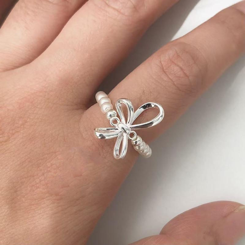 Sterling Silver Floral Ring for Women - High-End Open Joint Design for Autumn/Winter