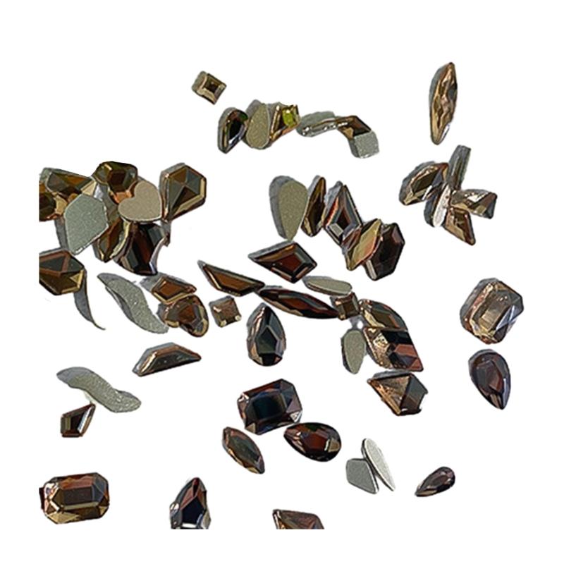 100PCS Rhinestones Nail Decorations Colorful Rhinestones Nail Art Charms Irregular Nail Art Rhinestones for Nail Design