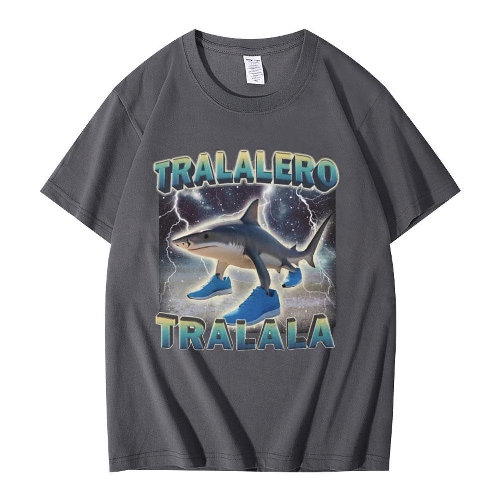 Tralalero Tralala Funny Shark Italian Brainrot Meme T-shirt Men Clothing Fashion Humor T Shirts Unisex Summer Cotton T Shirt Top