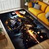 1pc Samurai Flames Themed Rug for Home Decor, Non-slip Office Carpet, Chair Mat, Outdoor Mat, Christmas and Halloween Gifts-0731096