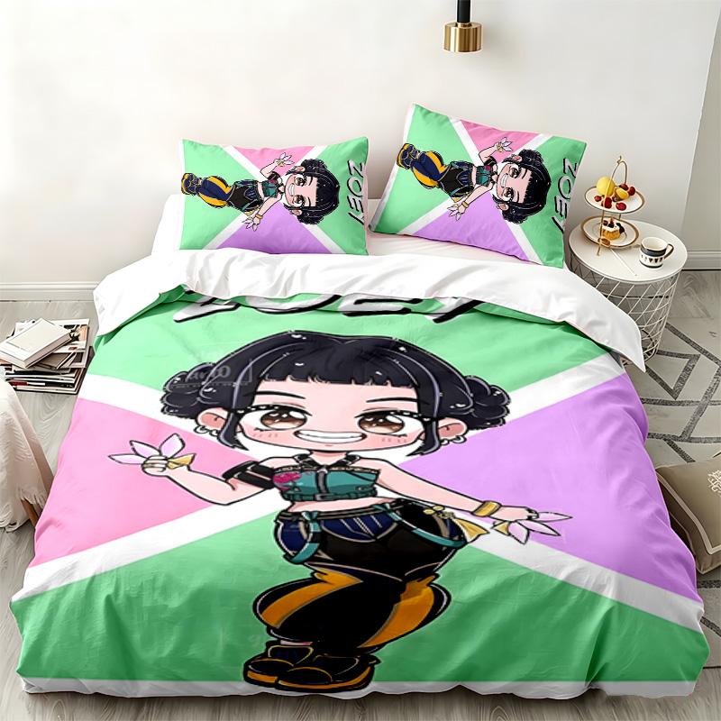 Kpop şeytan avcıları 3 parçalı set Yatak odası kullanımı için mükemmel Rahat nevresim takımı bir yorgan kılıfı ve iki yastık kılıfı içerir İdeal doğum günü veya Noel hediyesi