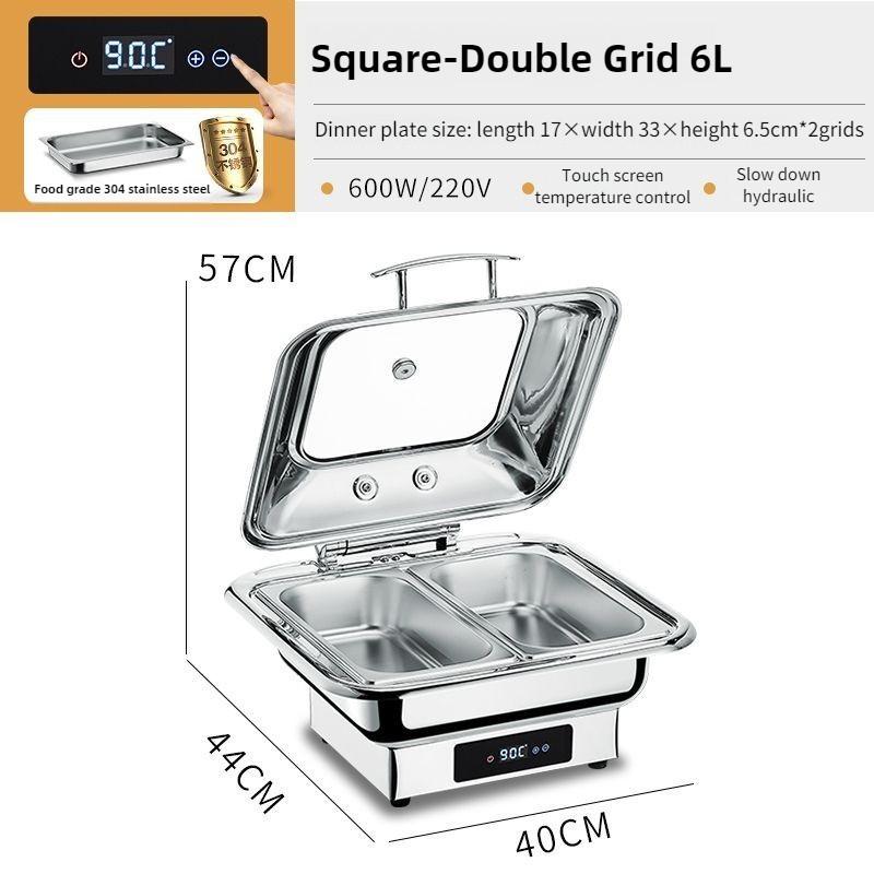 Large Capacity Electric Chafing Dish Buffet Set Parties Food Buffet Warmer Restaurant Adjustable Temperature Stove