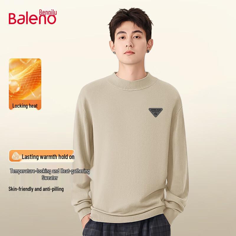 Baleno Men's Heavyweight Semi-High Collar Knit Sweater