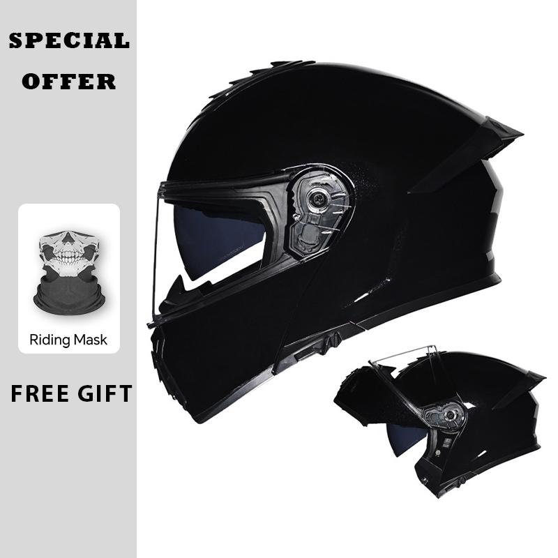 Double Visor Flip Up Motorcycle Helmets DOT ECE Full Face Modular Helmet Dual Visor Adult Men Women Couple Tail Ventilation