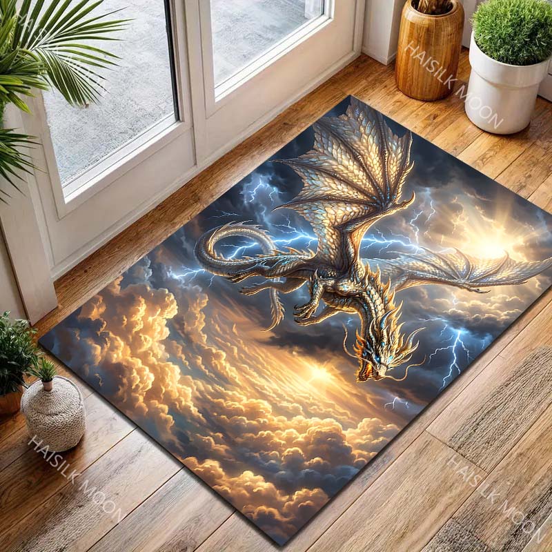 Multiple sizes Dragon soaring through clouds Carpet for Living Room Bedroom Sofa Home Decor Rus Non-slip Floor Mat Luxury Gift