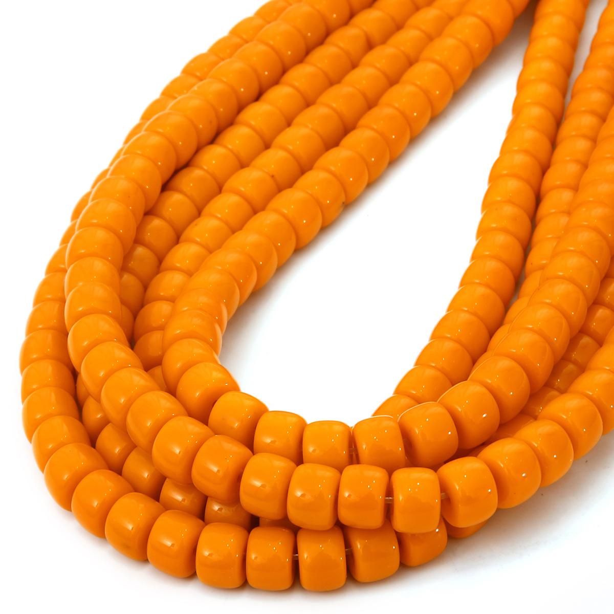 

6x4 мм 8x6 мм круглые стеклянные глянцевые бусины, круглые бусины-разделители для изготовления ювелирных изделий, браслет, ожерелье, аксессуары 8x6mm 65pcs оранжевый