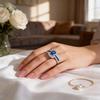 Geometric Oval Zircon Silver Womens Ring With Fashion Chic Style For Trendy Wear
