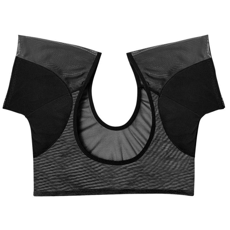 Underarm Cotton Sweat-Absorbent Breathable Quick-Dry Mesh Vest - Short Sleeve Anti-Sweat