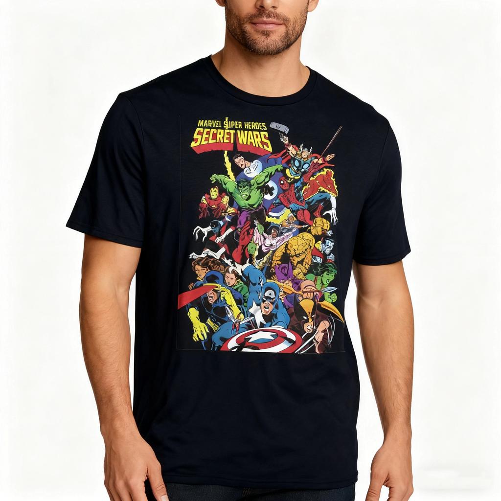 Marvel Fashion Trend Men's T-shirt, Pure Cotton, Comfortable, High-quality Short-sleeved, Casual and Breathable for Men