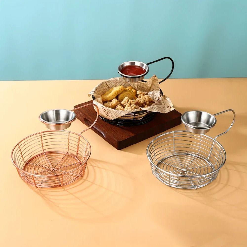 

Stainless Steel Creative Snack Plate Sturdy Snack Serving Tray Fried Chicken Wings серебряный