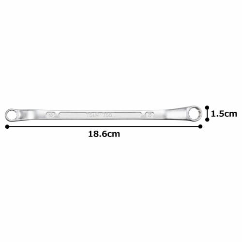 TONE Long Box Wrench (45°) HPM45-0810 Width across flats 8 x 10 mm