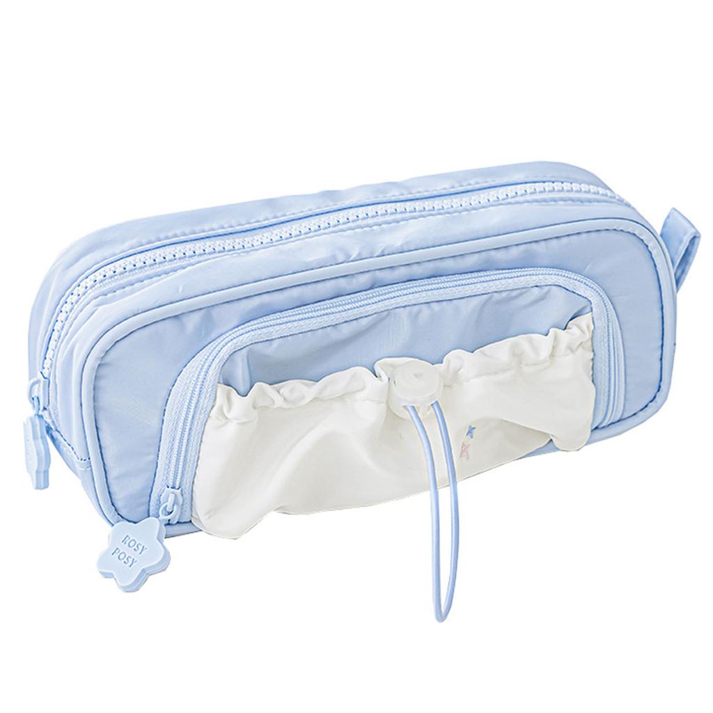 Cartoon Pencil Case,Large Capacity Drawstring Pencil Bag,Double Layer Stationery Pouch,Student Stationery Bag Pen Organiser